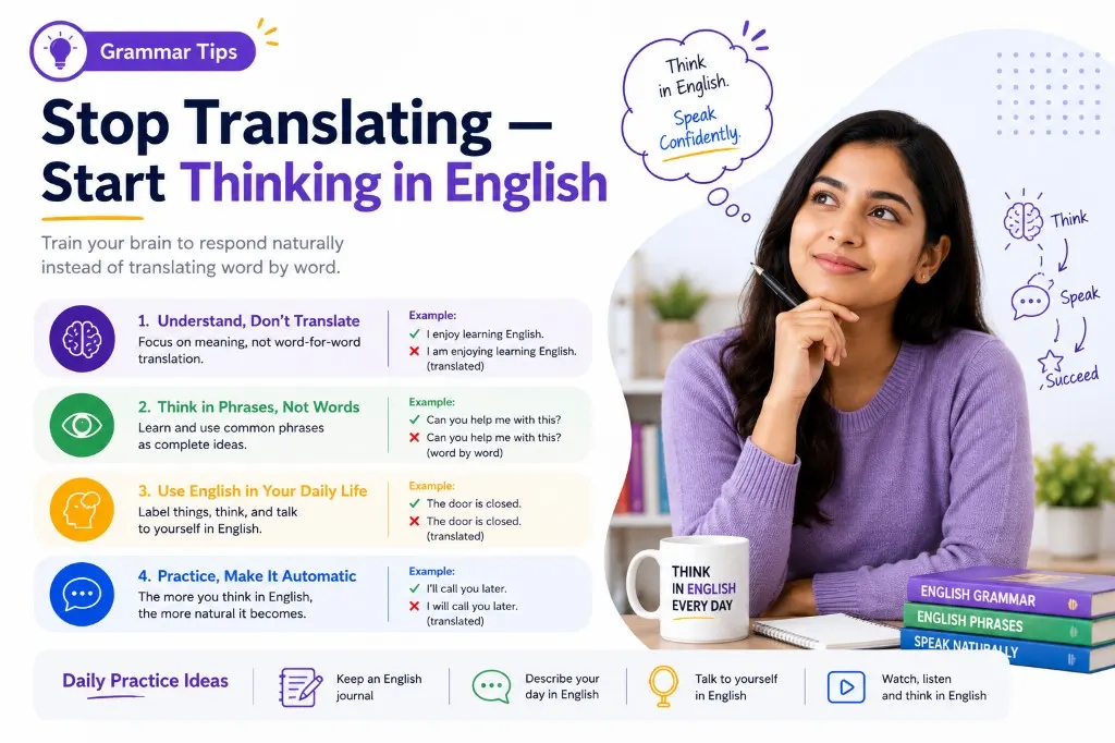 Stop translating and start thinking in English