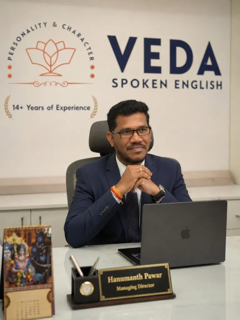 Hanumanth Pawar mentoring at Veda Spoken English